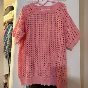 Easel Pink Open-Knit Sweater